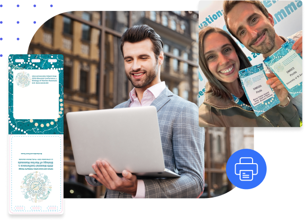 Man holding a laptop while video calling his friend.