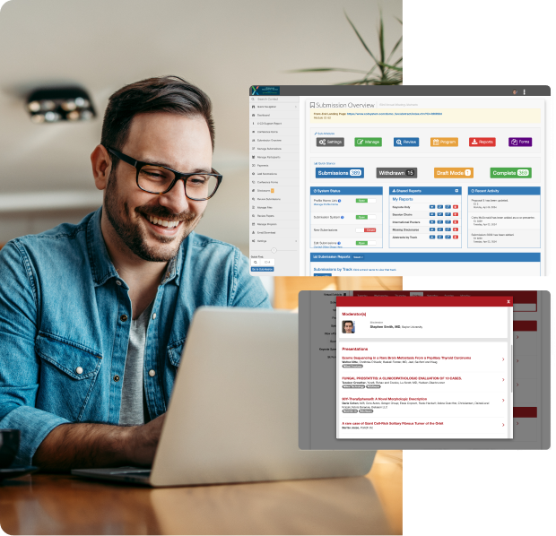 A man checking the app on the laptop.
