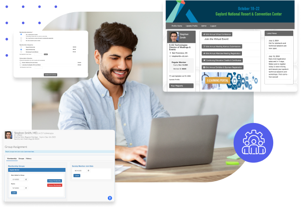 A person checking the software in his laptop.