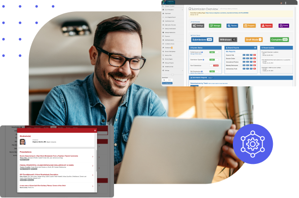 A man checking the app in laptop