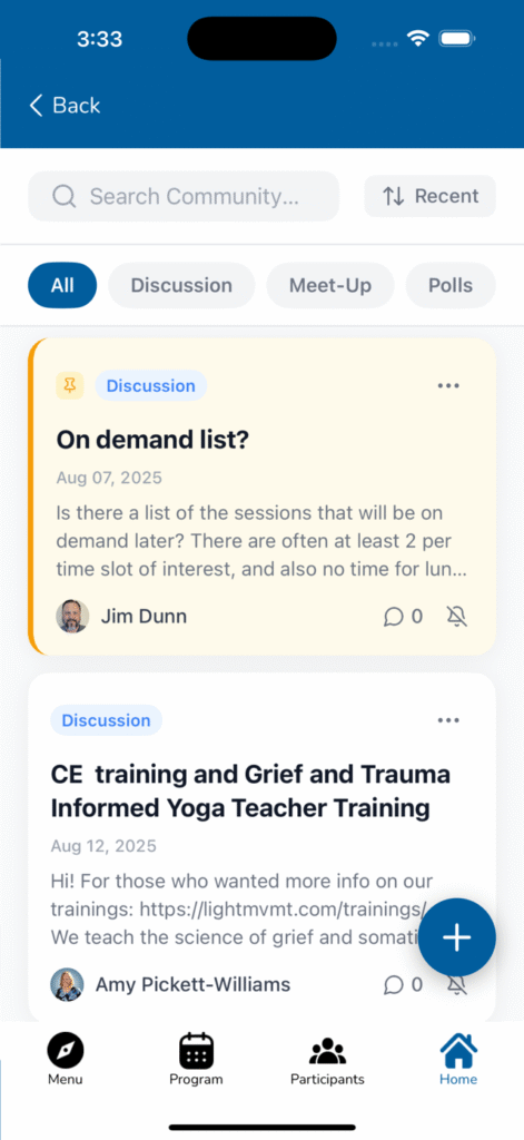 Threads - Enhanced Discussion Tools for Your Conference App