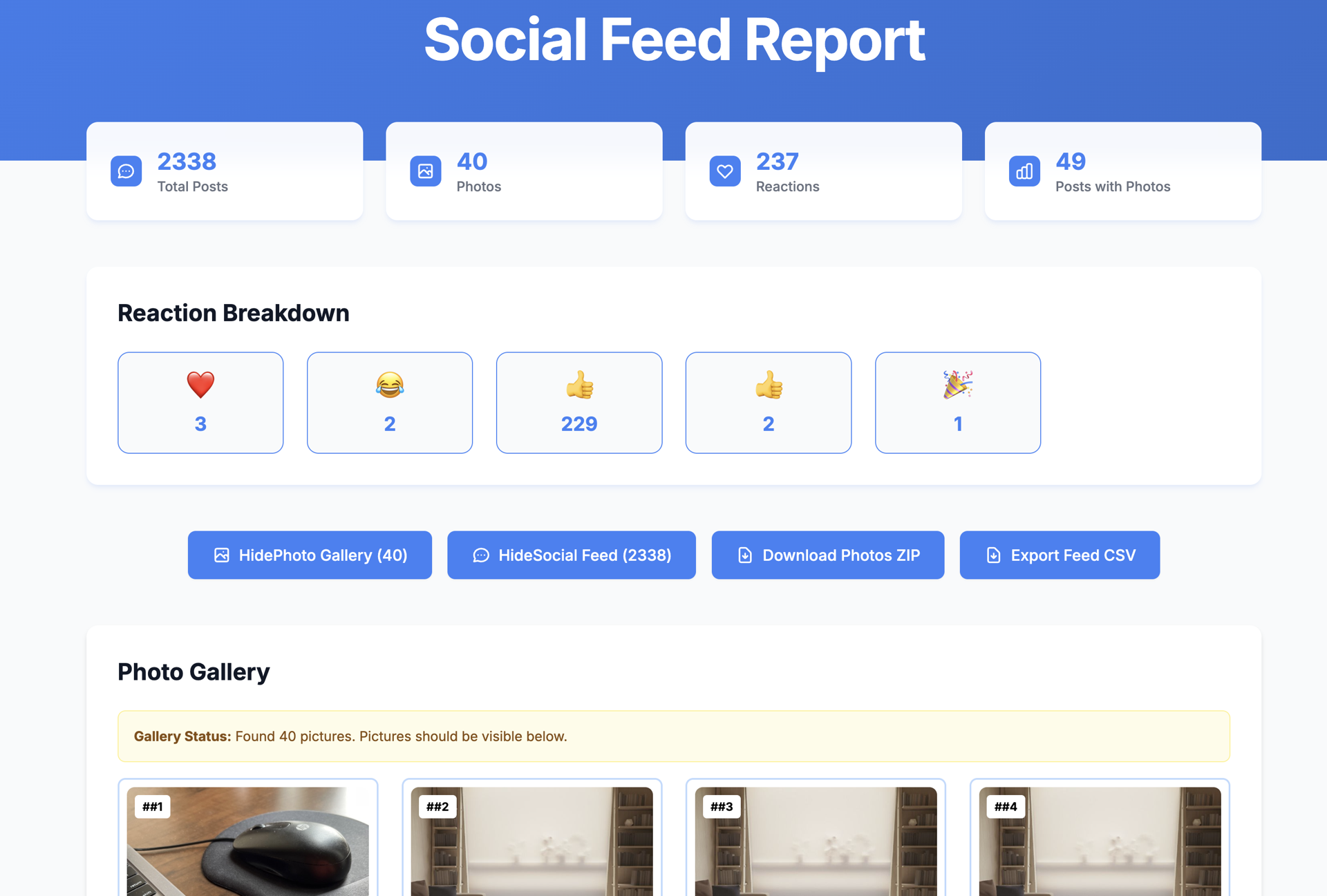 Social Feed Analytics Dashboard