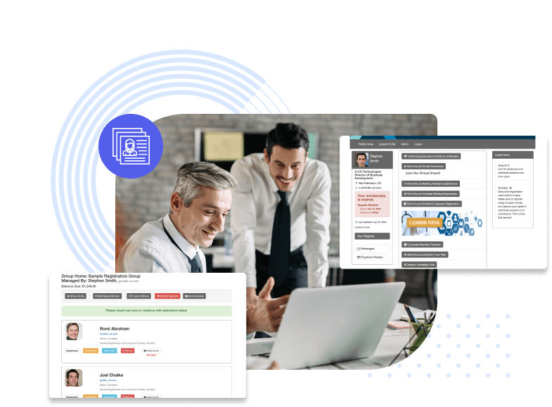 Men with a laptop checking out X-CD healthcare