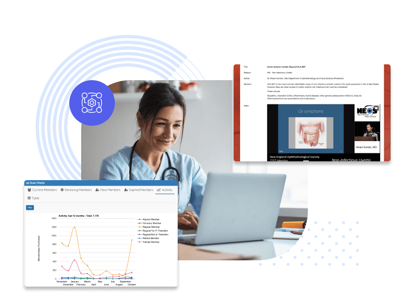 Woman with a laptop browsing X-CD healthcare